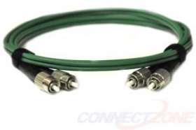 Green singlemode fiber optic cables 9/125 duplex